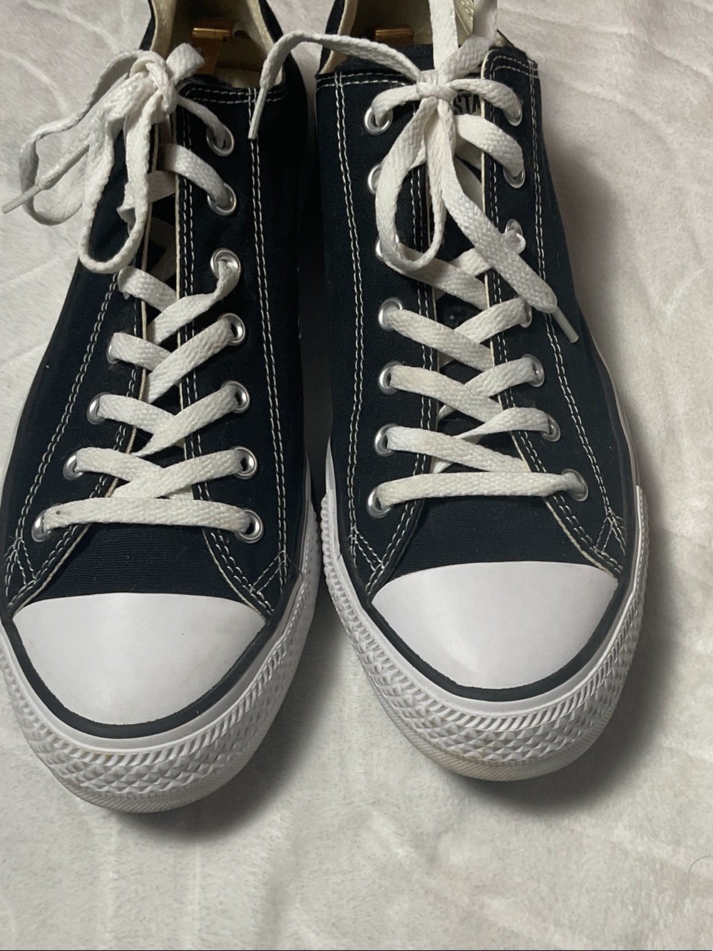 Converse Black Canvas Low-Top Sneakers with White Trim